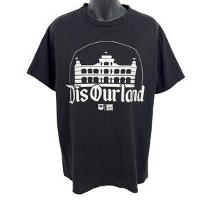 Hawaii Finest Dis Ourland Black Graphic Tee Shirt Mens Medium 2023 Cotton EUC